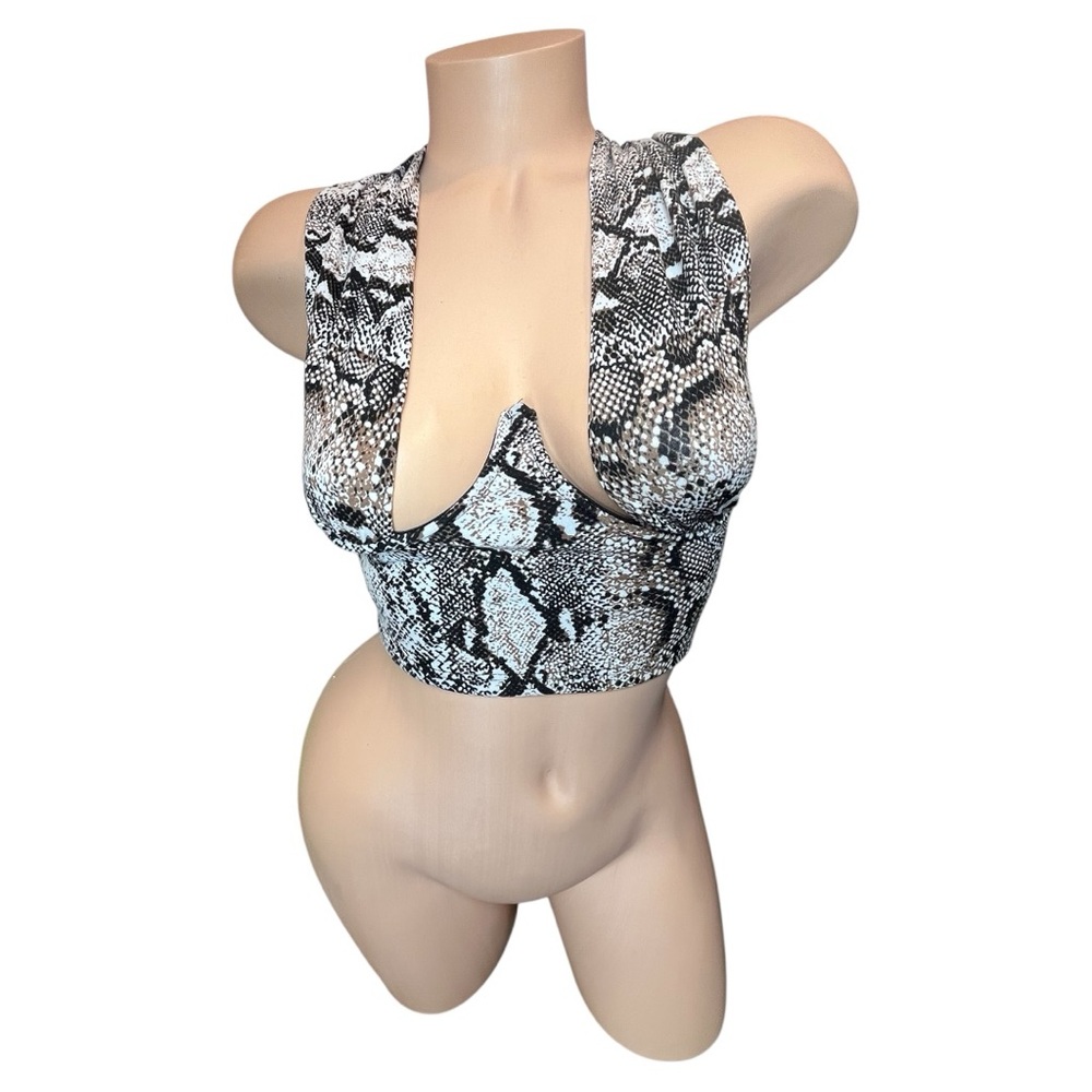 NWT Akira Snakeskin Print Underwire Women's Cropped Top Size Small
